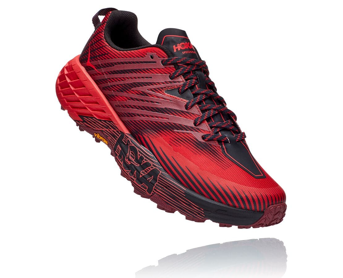 Hoka One One Speedgoat 4 Philippines - Mens Trail Running Shoes - Dark Brown / Red | HY9380645